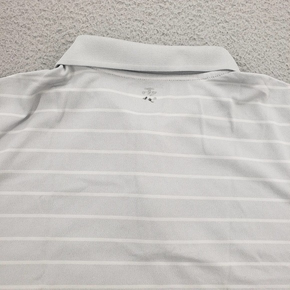 IZOD Golf Shirt Mens Large Gray Green Polo Outdoors Casual Logo Collared Striped - Picture 4 of 11